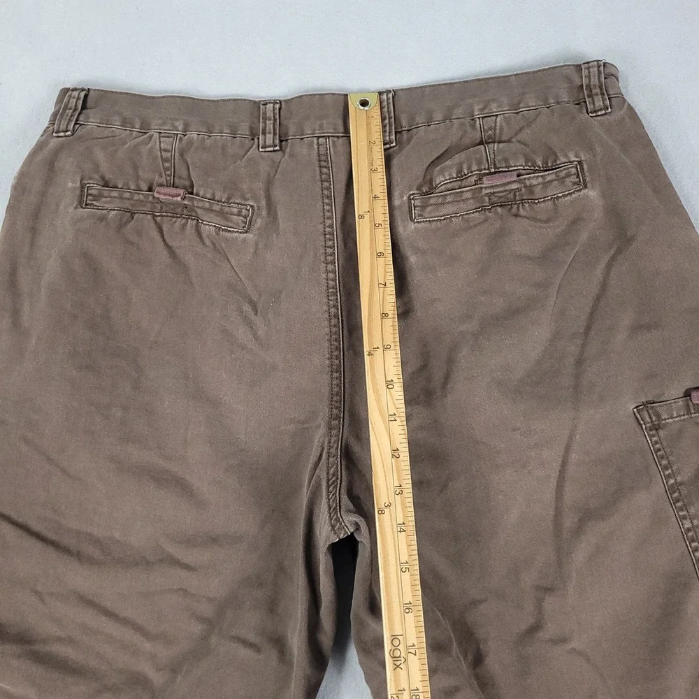 Perry Ellis America Shorts Mens 38 Brown Cargo Relaxed Cotton Twill Utility